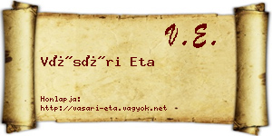 Vásári Eta névjegykártya
